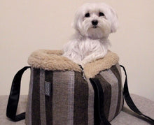 Load image into Gallery viewer, RAYA - Stripe Linen Fleece Lined Dog Bag Carrier