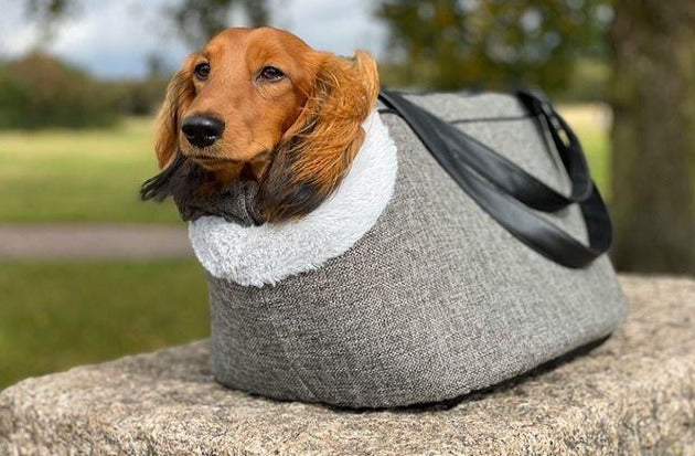 FLOYD - Grey Linen Fleece Dog Bag Carrier