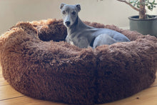 Load image into Gallery viewer, MONTEES - Brown Fluffy Round Donut Dog Bed