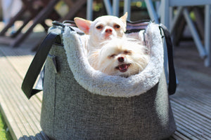 FLOYD - Grey Linen Fleece Dog Bag Carrier