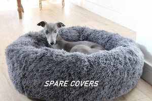 SPARE COVERS - On Cloud 9 Grey Fluffy Dog Bed